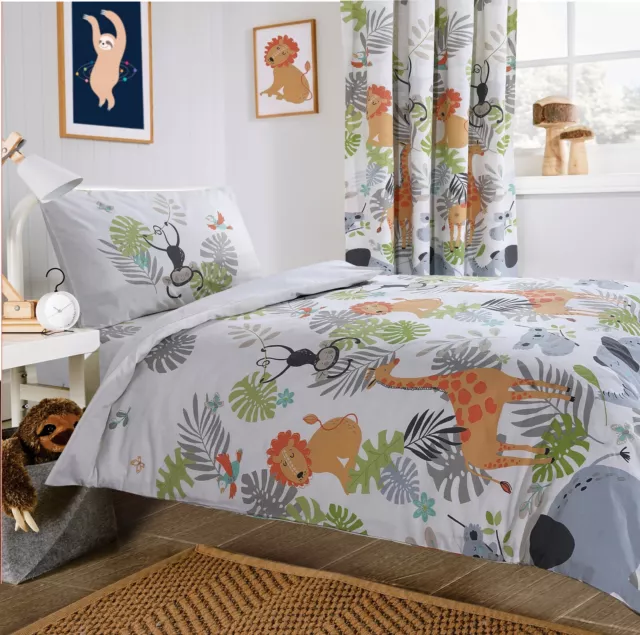 Ropa de cama/cortinas para edredón de safari niños niños jirafa rica en algodón animal