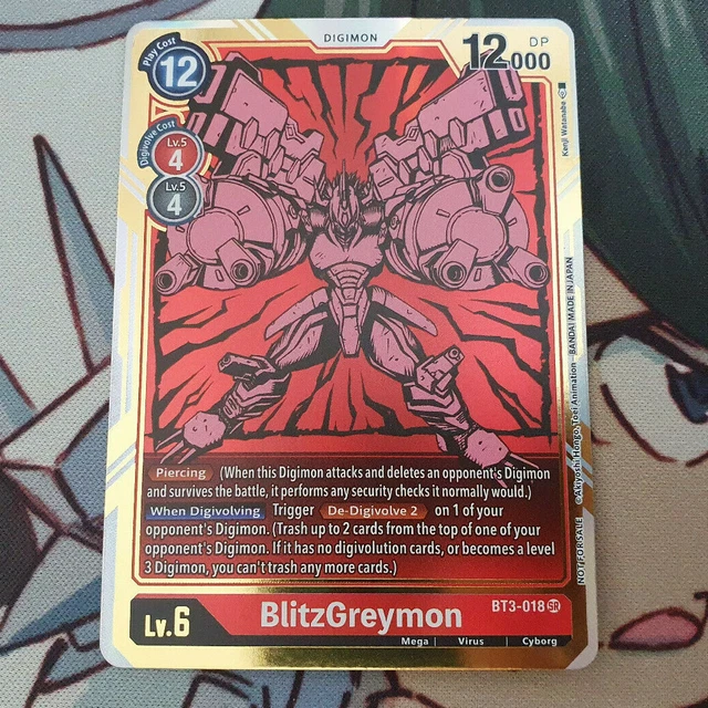 digimon card game blitzgreymon Digimon TCG Blitzgreymon BT3-018 SR Holo Near Mint