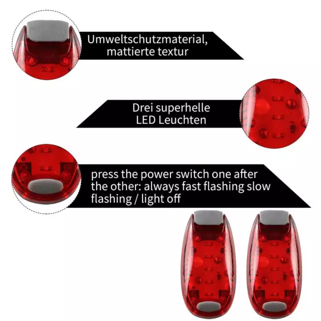 fr LED Safety Light Warning Flashing Light with 3 Light Modes 2 Pack (Red)