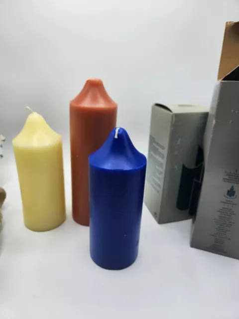 PartyLite 3x9 And 3x7 Pillar Candles - lot of 3 Cone Top Vintage