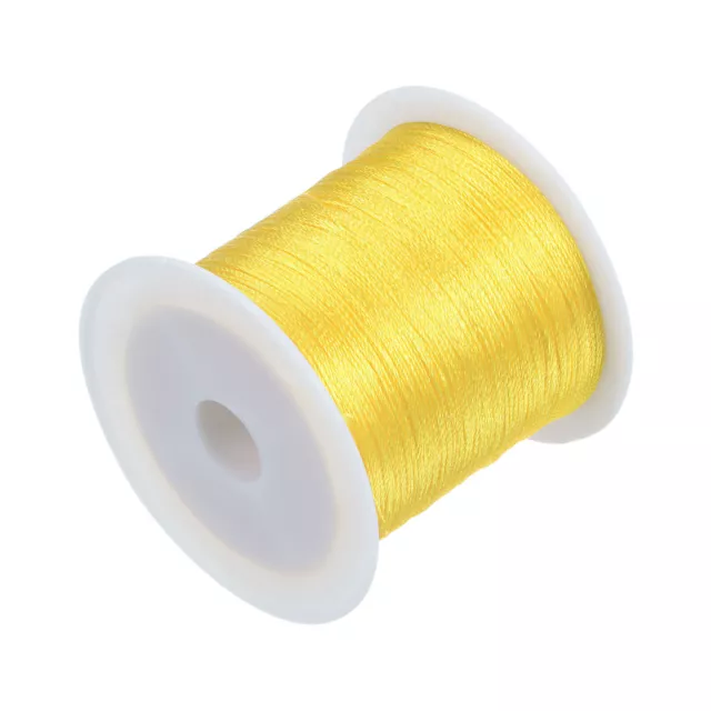 0,2mm Nylon Cuerda Satén Rebordear Cuerda Mano Tejer Hilo, Amarillo, 328 pies 3