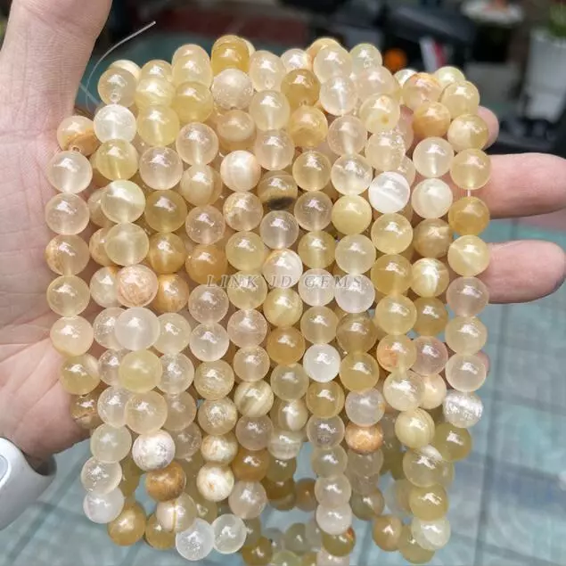 10mm Natural Qingli Milk Cap Xiuyu Round Beads Qingyu Scattered Beads