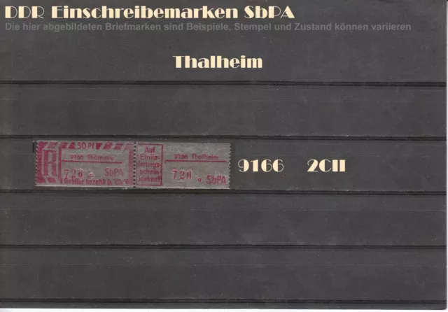 DDR R-Zettel SbPA Einschreibemarken Thalheim 9166 postfrisch ** LOT