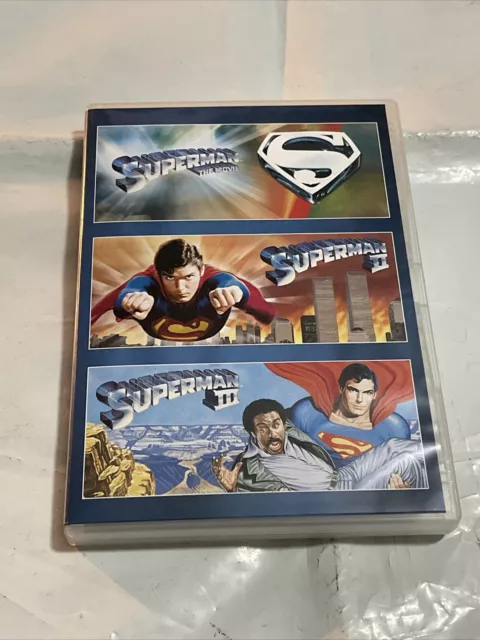 Superman 1, 2 & 3 Dvd - Christopher Reeve - Margot Kidder - Gene Hackman- VGC