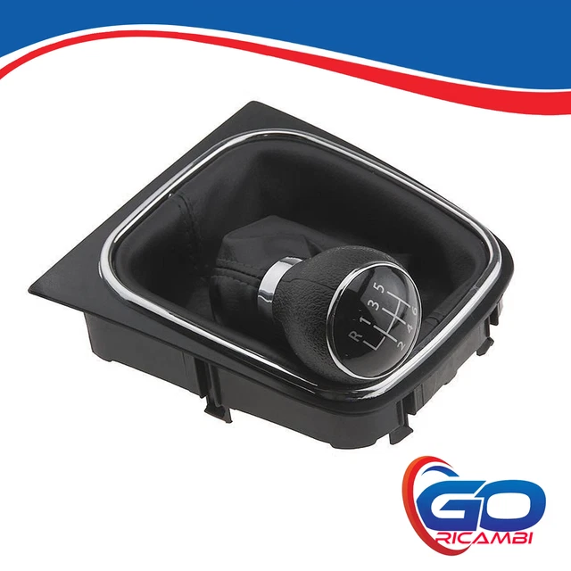 Pomello Cambio Auto 5 Marce Per VW Golf 6 MK5 MK6 Jetta 2005-2014 - Nero In Pelle Sintetica - Foto 7