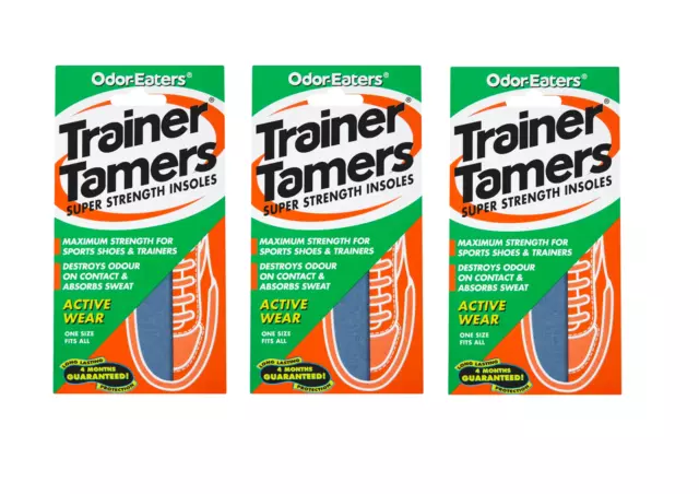 Odor-Eaters Trainer Tamers Insoles | Charcoal Layer for Deodorising 3 Pair Pack