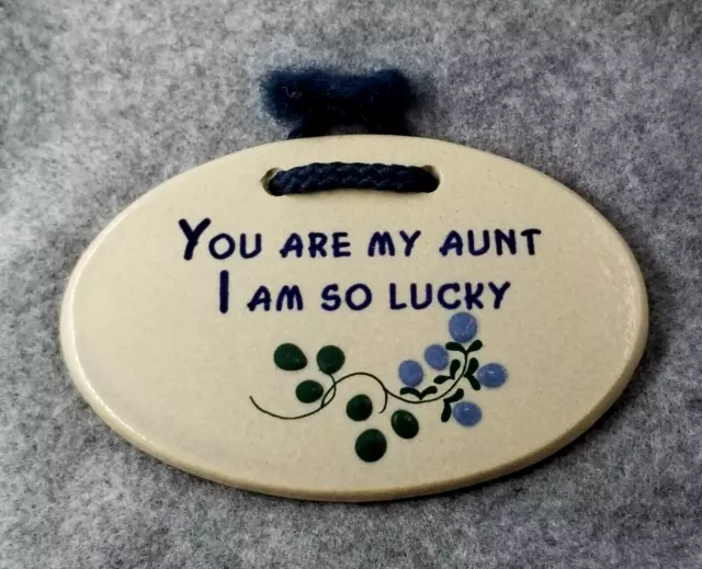 Mountain Meadows Oval Pottery Sign You Are My Aunt I Am So Lucky Handmade USA