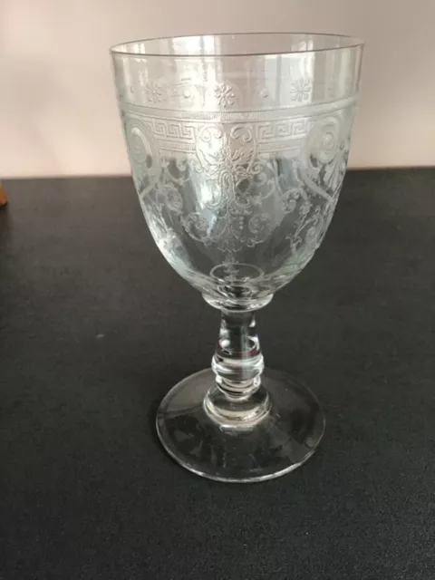 Ancien Verre Cristal Grave Arabesque Xixeme Baccarat Saint Louis Antiq Glass