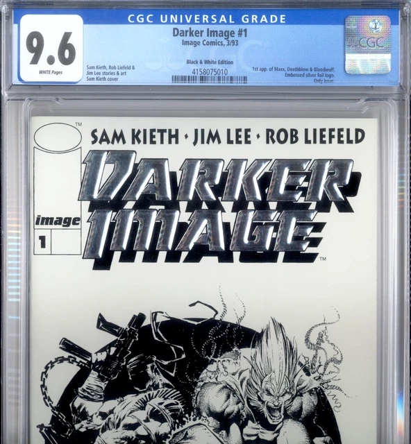 PRIMO:  DARKER IMAGE #1 Black + White variant  1st MAXX NM+ 9.6 CGC Image comics