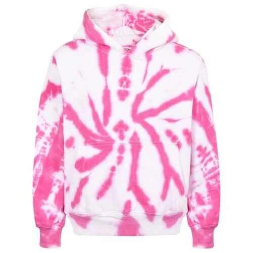 Bambine Felpa Top Cravatta Tintura Rosa con Cappuccio Maglioncini 5-13 Anni