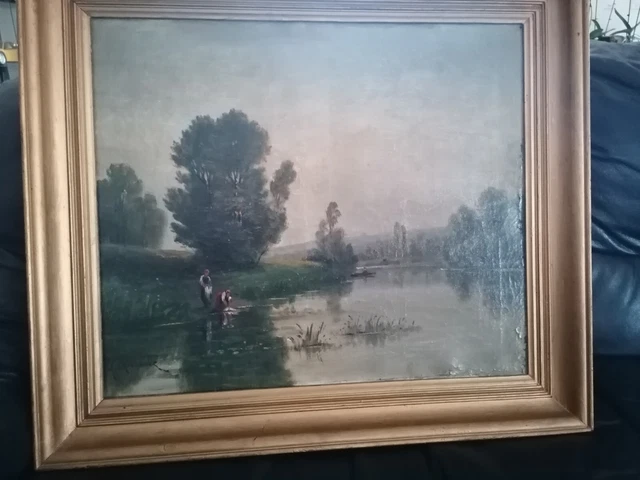 TABLEAU ANCIEN PEINTURE A L Huile Sur Toile EUR 150,00 - PicClick FR