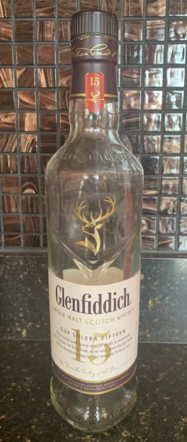 Glenfiddich Solera 15 Year Empty Liquor Single Malt Scotch Whisky Bottle 750 ml