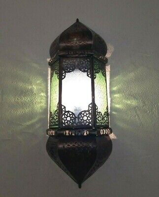 applique murale Marocaine verres fer forgé ap7 lampe lustre lanterne 48 cm