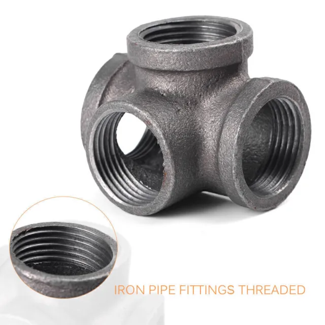 1PC 3/4" Inch Side Outlet Tee Malleable Iron Pipe Fittings Threaded Transport