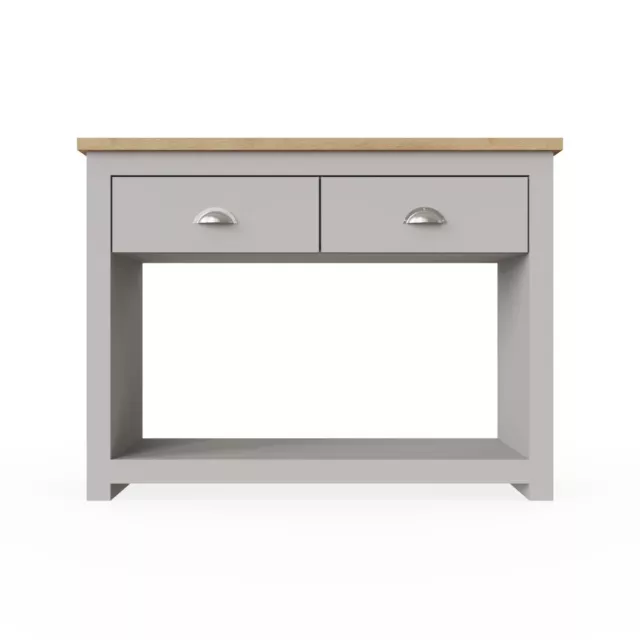 Console Table 2 Drawer Storage Wood Side Sofa Hallway Entrance Furniture Grey