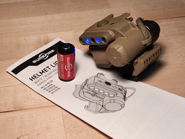 SureFire HL1-A-TN Helmet Light w/Blue, White & Infrared LEDs, Tan, USMC SureFire HL1-A-TN Helmet Light w/Blue, White & Infrared LEDs, Tan, USMC