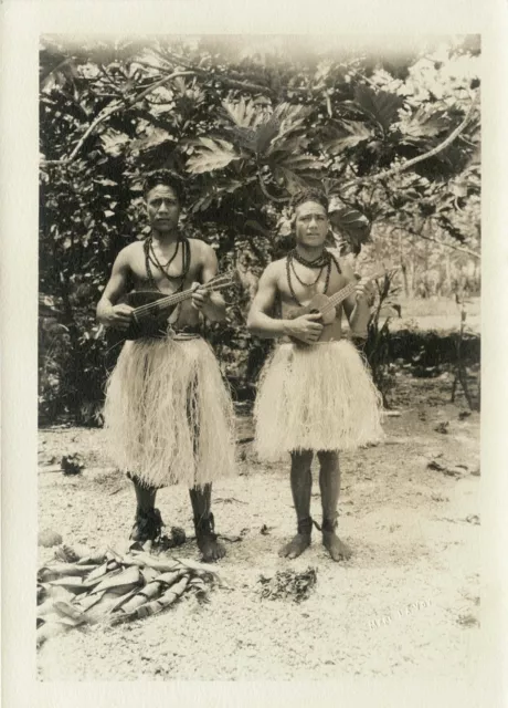 Polynesian Musicians From Hawaii & Original Vintage Photo By Merl Lavoy