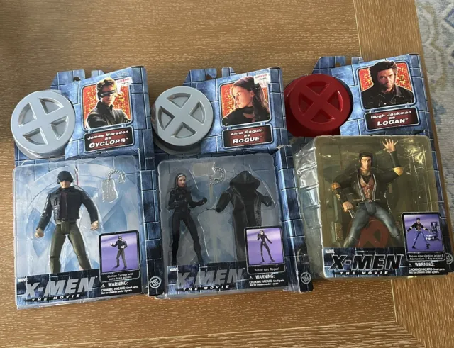 2000 X-Men The Movie 6" Figure LOT Wolverine Cyclops Rogue Toy Biz Loose In Box
