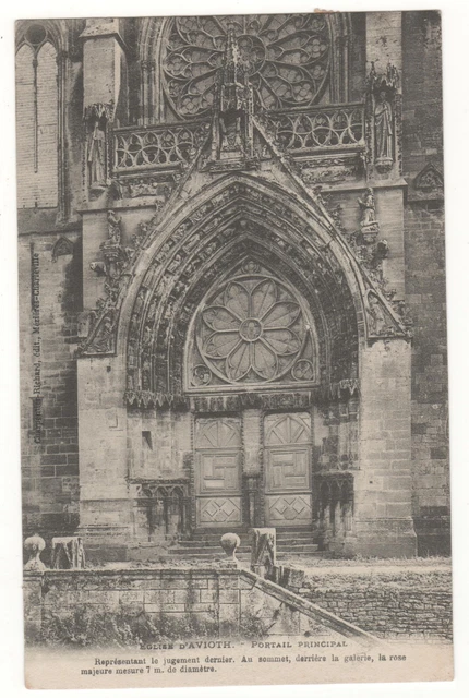 CPA 55 - AVIOTH : L'ÉGLISE ET LE PORTAIL PRINCIPAL (MEUSE) ÉCRITE le 30-04-1912
