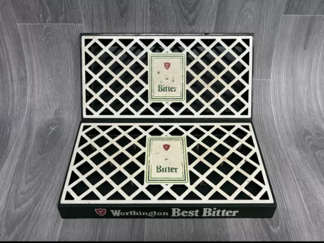Worthington Best Bitter Vintage Beer Bar Drip Trays x2 Good Condition See Pics