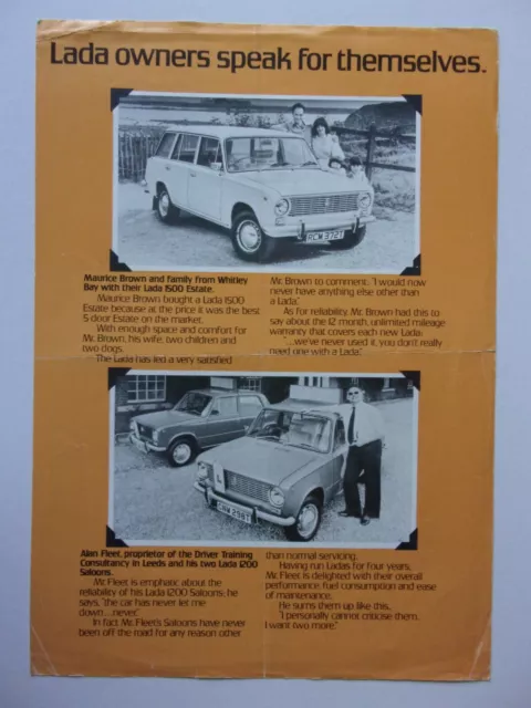 LADA RANGE orig 1978 1979 UK Mkt Sales Leaflet Brochure