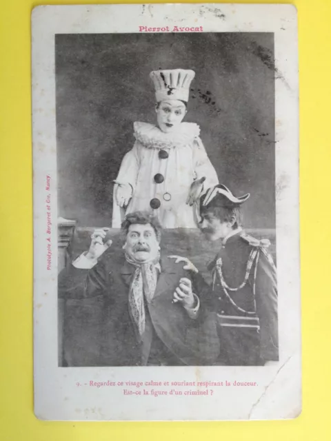 cpa 1900 Phot. BERGERET & Cie NANCY PIERROT AVOCADO criminal court gendarme