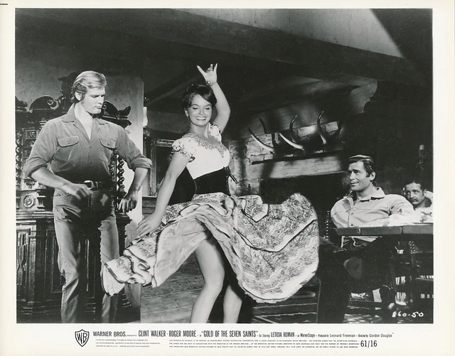CLINT WALKER ROGER MOORE Original Vintage GOLD OF THE SEVEN SAINTS Western Photo