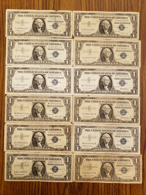 Lot Of 16 Silver Certificates 12)1957 & 4)1935