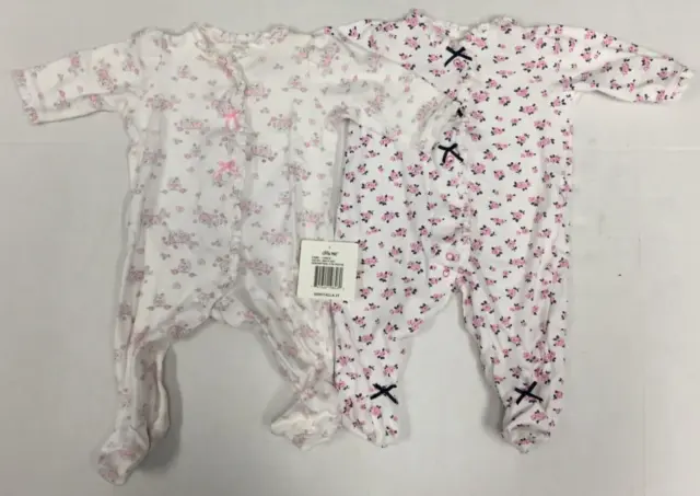 LITTLE ME Toddler Girls Sweet Owls & Floral-Print Footies  2 Pack - 3T