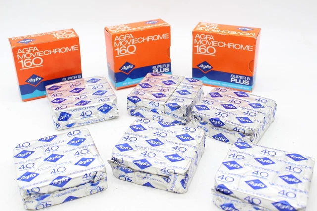 F x9 AGFA Moviechrome Expired 8mm Film Cartridges Inc. 160, 40 etc