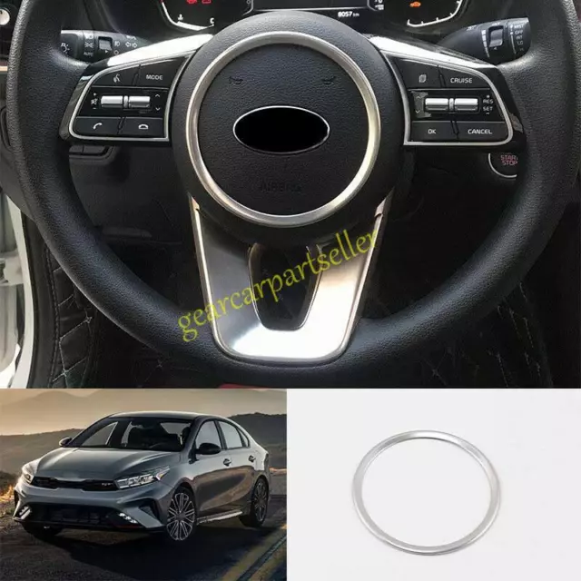 FOR KIA FORTE K3 19-2024 Silver Steel Steering Wheel Horn Ring Cover ...