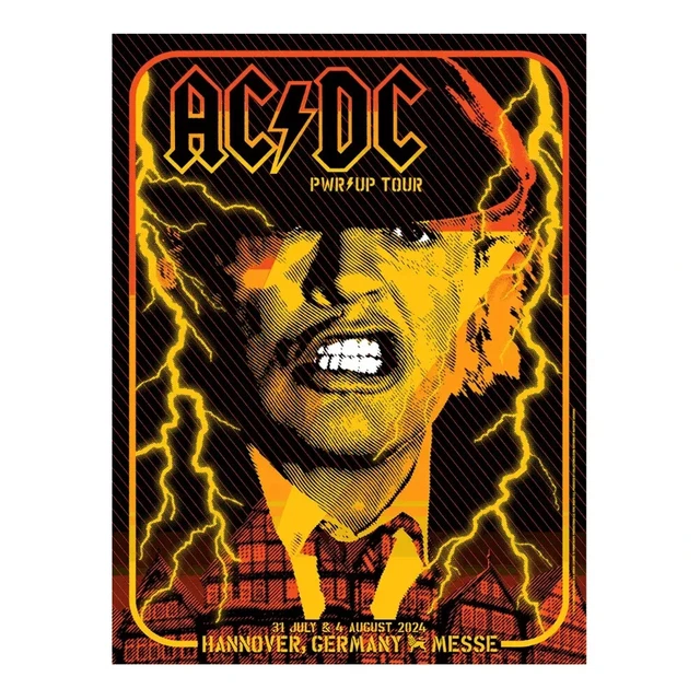 AC/DC HANNOVER GERMANY Messe Poster screenprint 2024 power up tourOfficial EUR 90,00 PicClick FR