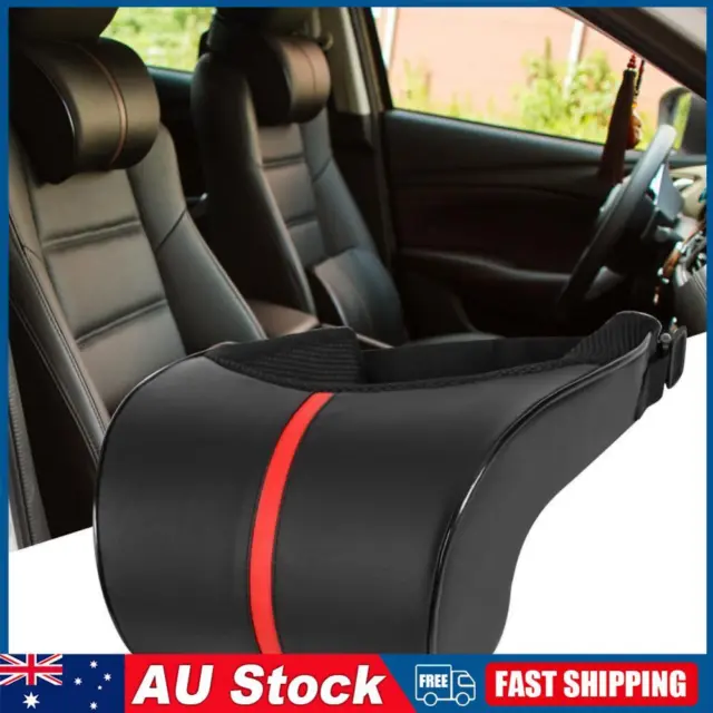 Car Auto Seat Headrest Pillow Memory Foam PU Leather Head Neck Rest Cushion Pad