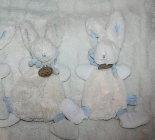 Doudou Et Compagnie Lapin Bonbon  Plat  Blanc  Bleu Mon Tout Petit Lot2 Com9
