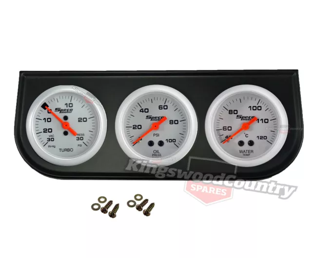 Speco 2" Sports Gauge Kit x3 Mechanical Vacuum Boost + Water Temp + Oil Pressure