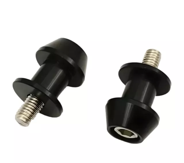 2x Bobbins Racingadapter Ständeraufnahme für Motorrad Montageständer M6 Schwarz