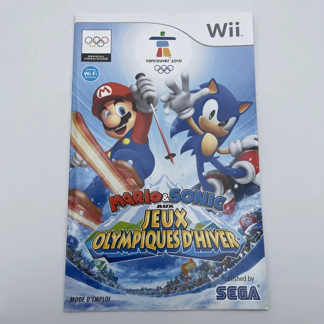 Notice Mode D’emploi Jeu Nintendo Wii Mario & Sonic Aux Jeux Olympiques D’hiver