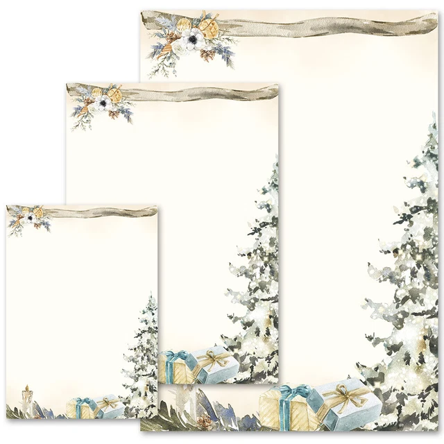 Lot De 24 Feuilles Papier Noël 15,2x15,2cm - 12 Motifs Festifs - Pour Scrapbooking, Emballage Cadeau, Déco DIY - 2
