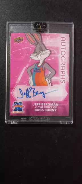 2021 Upper Deck Space Jam New Legacy Bugs Bunny Pink Autograph Card Jeff Bergman