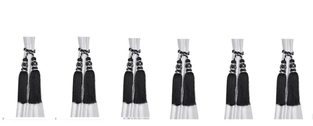 Beautiful Tassel Rope Curtain Holders TieBacks for Home decor Black Set of 6 3