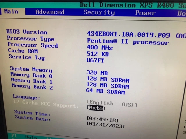 VINTAGE DELL DIMENSION Xps R400/ Pentium 2 / 400Mhz / 320Mb Ram /With ...