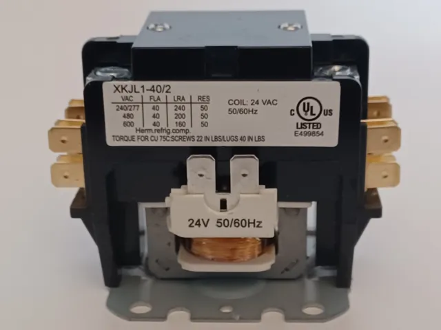 Carrier HVAC Motor Contactor, 24VAC 40 Amp Coil 2 Pole Replacement Relays Compat