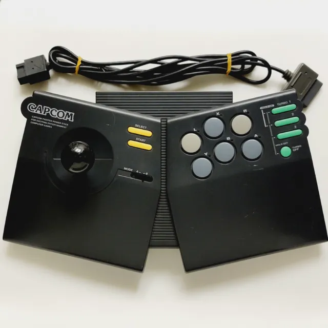 Capcom Power Stick Fighter SNES Arcade Joystick Controller TESTED Super Nintendo