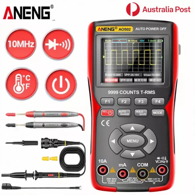 ANENG AOS02 Digital Oscilloscope Multimeter Transistor Tester LCD USB Bandwidth