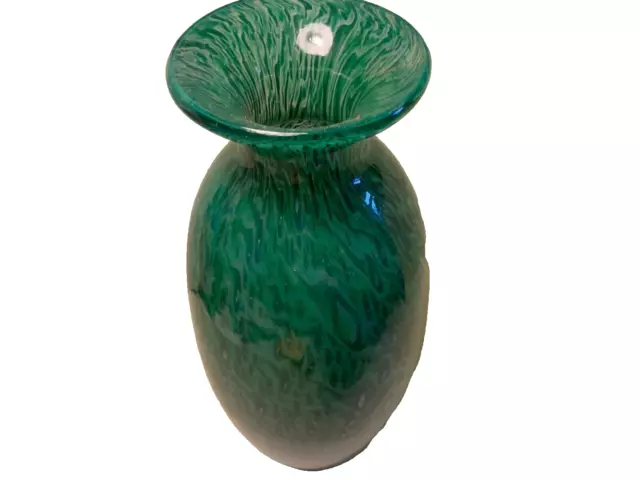 green glass flower vase flying birds wing feather designs 12”tall kitchen tall