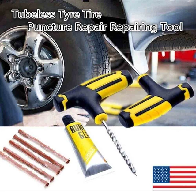 thumbnail image 2 of Geartronics Car Tubeless Tyre Tire Puncture Repair Plug Kit – Needle Patch Fix Tool 2 of 3