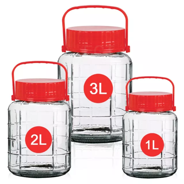 Large Clear Glass Jar Food Preserve Seal-able Airtight Container Storage Lid New