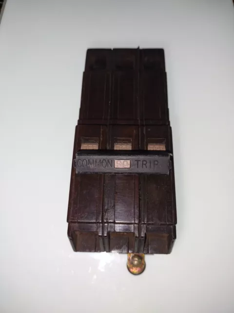 CH2100 Cutler Hammer 3 Pole 90 Amp 240v Long Circuit Breaker Vtg Bakelite