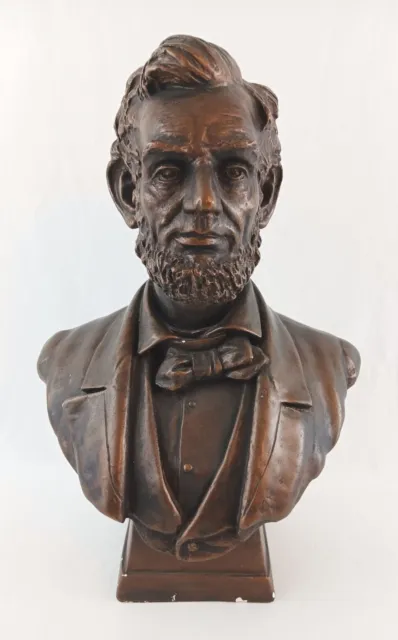 Abraham Lincoln Bust Bronze Color 13" Vintage 1972 Austin Productions Sculpture