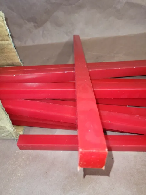 7/8 X7/8 X 20 In Long Red Polyurethane Square Bar Stock Qty 23 Duro 90A